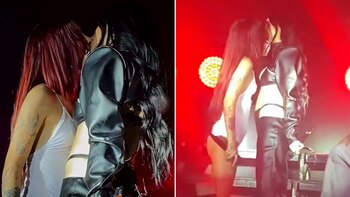 El súper beso de Lali