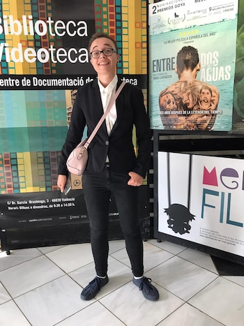 El joven valenciano a la entrada de un festival de cine. (Cedida)