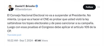 El concejal Daniel Briceño aseguró