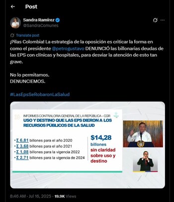 Sandra Ramírez defendió la alocución