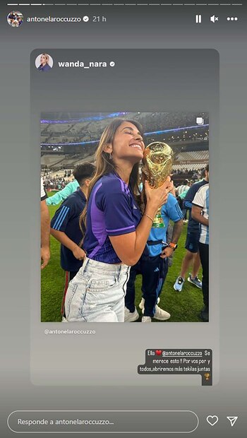 Antonela Roccuzzo reposteó los mensajes