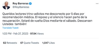 Roy Barreras se despidió de