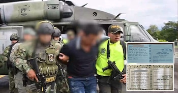 El criminal había mandado múltiples panfletos a comerciantes de la región -crédito Fuerzas Militares