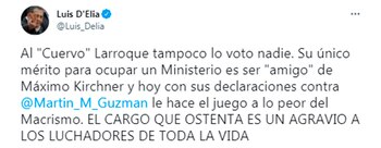 El mensaje de Luis D'Elia