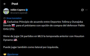 El subcampeón de Colombia quiere