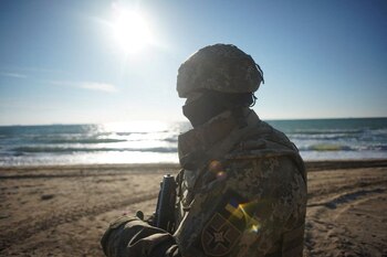 Un miembro del servicio de