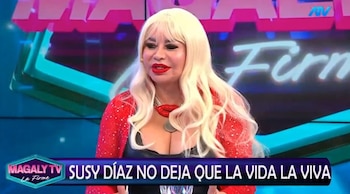 Susy Díaz cuenta cómo nació su romance con Andy V y por qué terminó regresando con el ‘Mero Loco’. Captura: Magaly TV: La Firme.