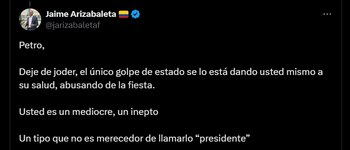 Jaime Arizabaleta sobre las declaraciones