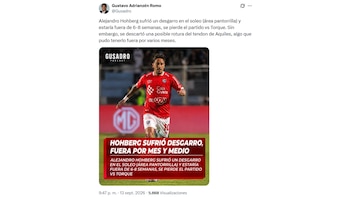 El diagnóstico de la lesión de Alejandro Hohberg.