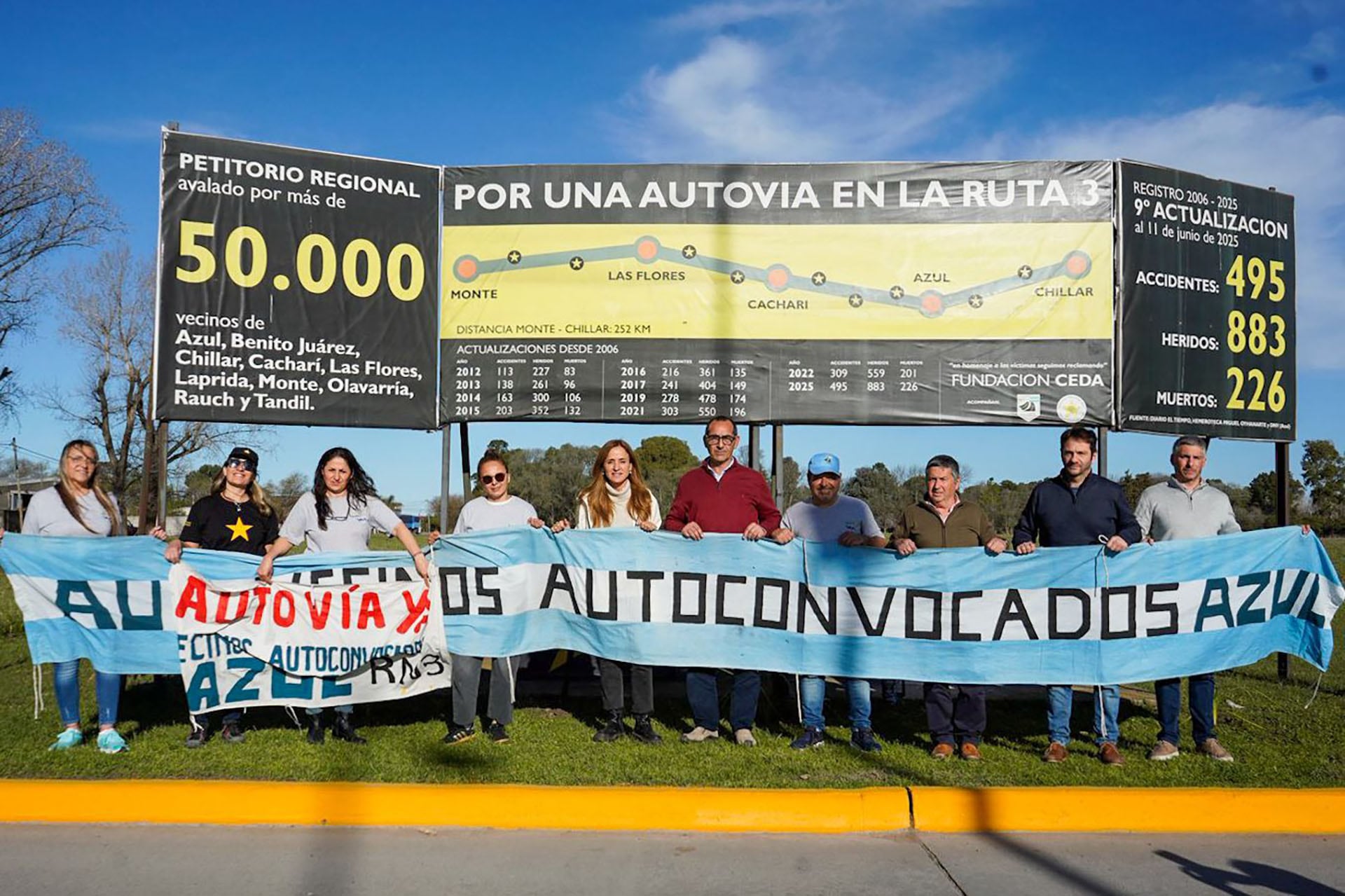 Victoria Tolosa Paz acompañó a vecinos autoconvocados de Azul que reclaman la construcción de una autovía en la Ruta 3