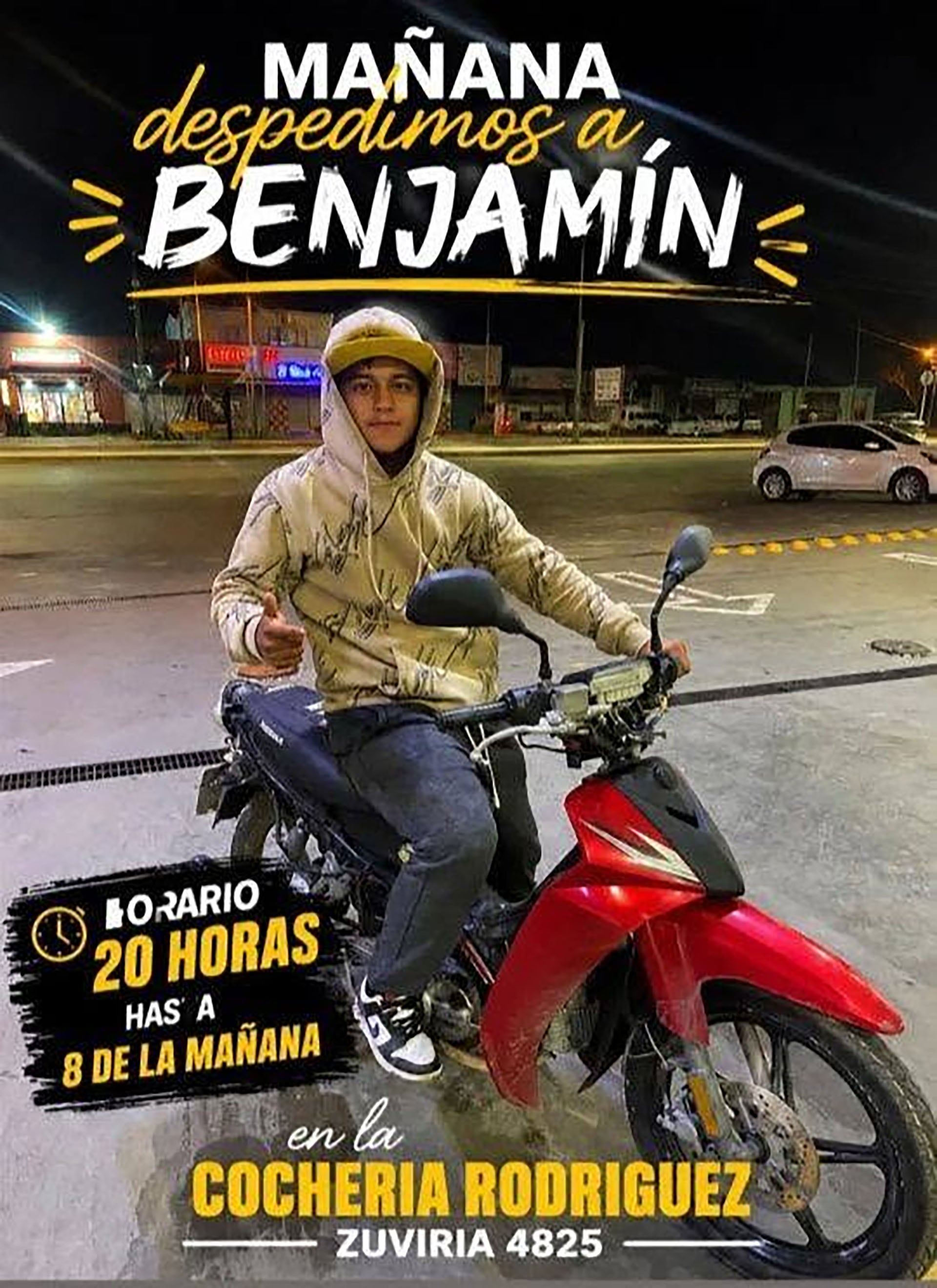 El flyer para despedir a
