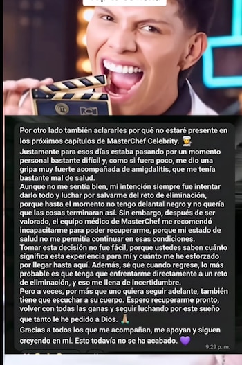 El creador de contenido informó su situación de salud a través de WhatsApp - crédito captura de pantalla canal de WhatsApp Emiro Navarro