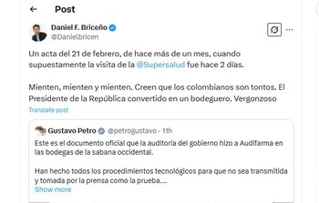 Daniel Briceño lanzó fuertes críticas