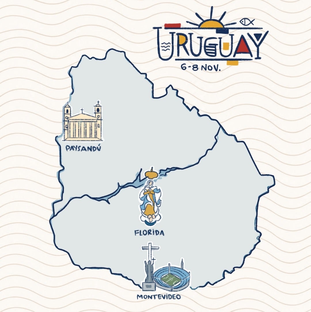 Montevideo, Florida y Paysandú, las ciudades uruguayas que visitará León XIV