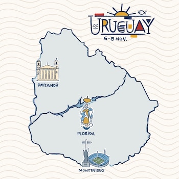 Montevideo, Florida y Paysandú, las ciudades uruguayas que visitará León XIV
