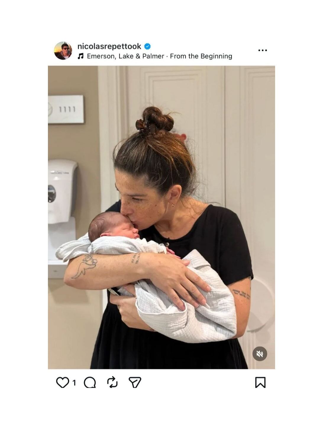 El fallido posteo de Nico Repetto mostrando a su hija con el recién llegado a la familia, Timoteo
