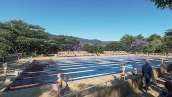 El nuevo Complejo Acuático Carlos Mauro Hoyos reemplazará al antiguo coliseo y será un componente del proyecto Gran Parque Medellín - crédito @FicoGutierrez/X