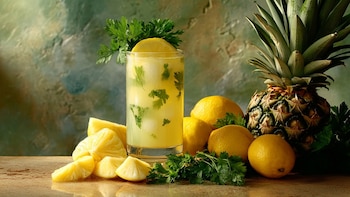Agua de piña con limón