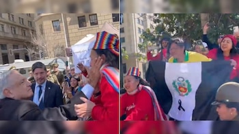 AMLO fue vitoreado por peruanos