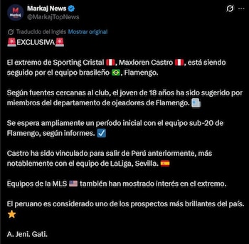 Maxloren Castro – Sporting Cristal – Flamengo – Liga 1 – Perú – deportes – 23 abril
