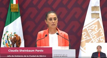 Durante su conferencia, Claudia Sheinbaum