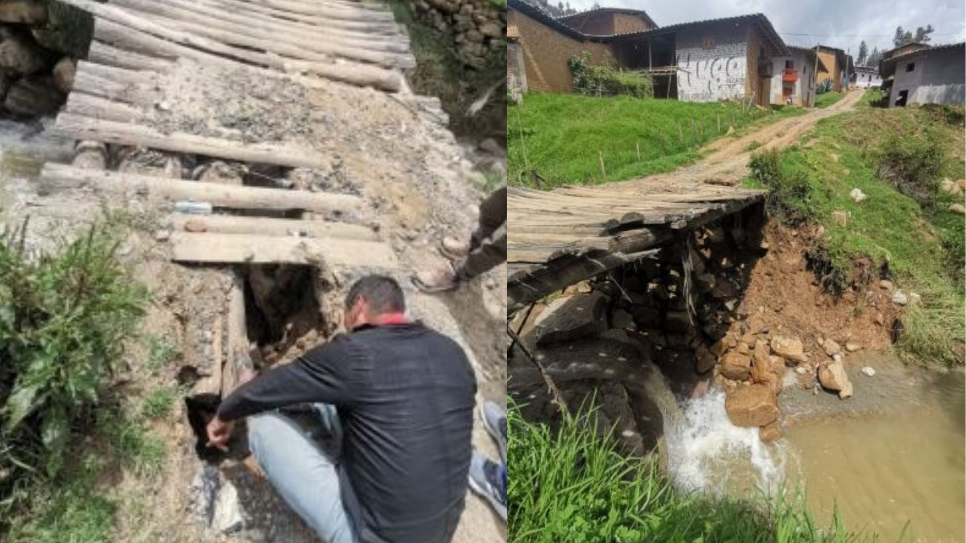 Ocho puentes carrozables presentan daños estructurales graves por lluvias intensas. (Composición: Infobae)