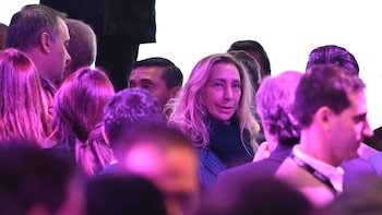 Karina Milei y Manuel Adorni en el Latam Economic Forum (Adrián Escándar)