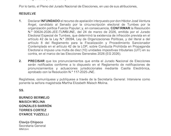 JNE confirma multa contra congresista fujimorista Héctor Ventura