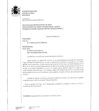 La Audiencia Nacional española suspendió