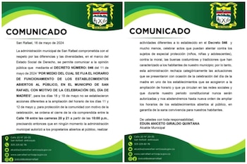 Este fue el comunicado desde