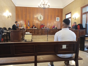 Imagen del acusado en la Sección Segunda de la Audiencia Provincial de Baleares.