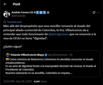 Andrés Forero calificó como un