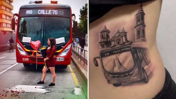 “Te amaré toda la vida”: mujer que se ‘casó’ con la ruta A/F60 de TransMilenio sorprendió con tatuaje dedicado a su “amor”