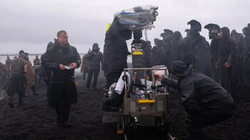 Imagen del set de rodaje de 'La Odisea' en Islandia