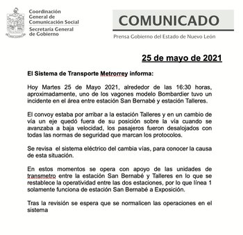 Un comunicado explicó que se