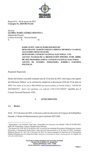 La Procuraduría cuestiona la legalidad