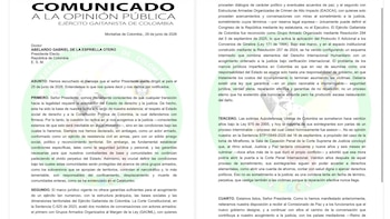 Carta Clan del Golfo a Abelardo de la Espriella - crédito @soygaitanista/X