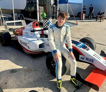 Bainotti viaja por el calendario de la Fórmula 4 de Estados Unidos en un motorhome junto a su padre, entre carreras, escuela y preparación física (Instagram)