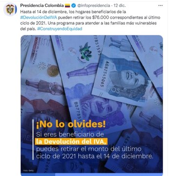 Familias beneficiarias tienen hasta mañana