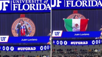 Estudiante celebra obtención de título