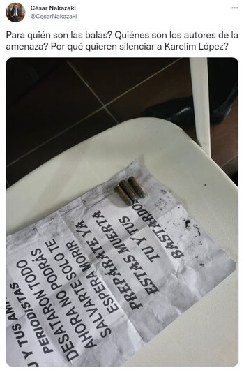 César Nakazaki informa sobre amenaza