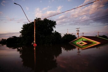 Una calle totalmente inundada en