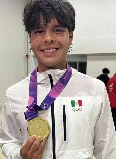 Humberto Nájera viene de ganar la medalla de oro en los Juegos Panamericanos Junior de 2025. (X: Comité Olímpico Mexicano)