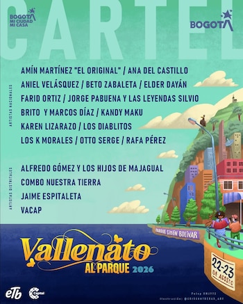 El Idartes reveló el cartel de Vallenato Al Parque 2026 - crédito Idartes