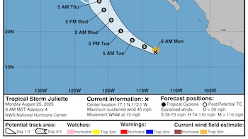 La tormenta tropical Juliette se