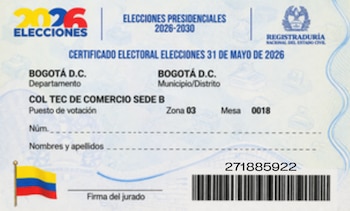 El certificado electoral entregado a los votantes en Colombia permite acceder a beneficios laborales y descuentos en trámites oficiales - crédito Registraduría Nacional del Estado Civil