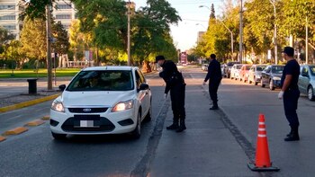 Un control policial en la
