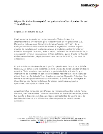 Las autoridades identificaron a Rodríguez Torrealba tras verificar bases de datos y confirmar una notificación roja de Interpol - crédito prensa Armada de Colombia