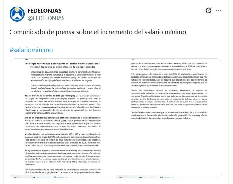 Fedelonjas alertó que el ajuste de 23% termina afectando a quienes buscan proteger los hogares de menores ingresos - crédito Fedelonjas