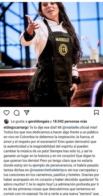 Post en Instagram de Diego